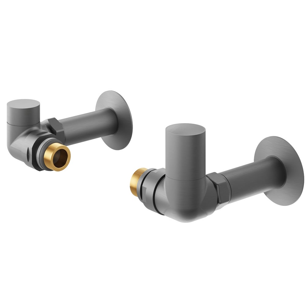 Cutout image of Crosswater Slate Corner Manual Radiator Valves